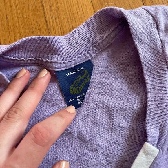 80s Vintage Michael Jackson Purple Single Stitch Muscle T Shirt - Picture 4 of 9